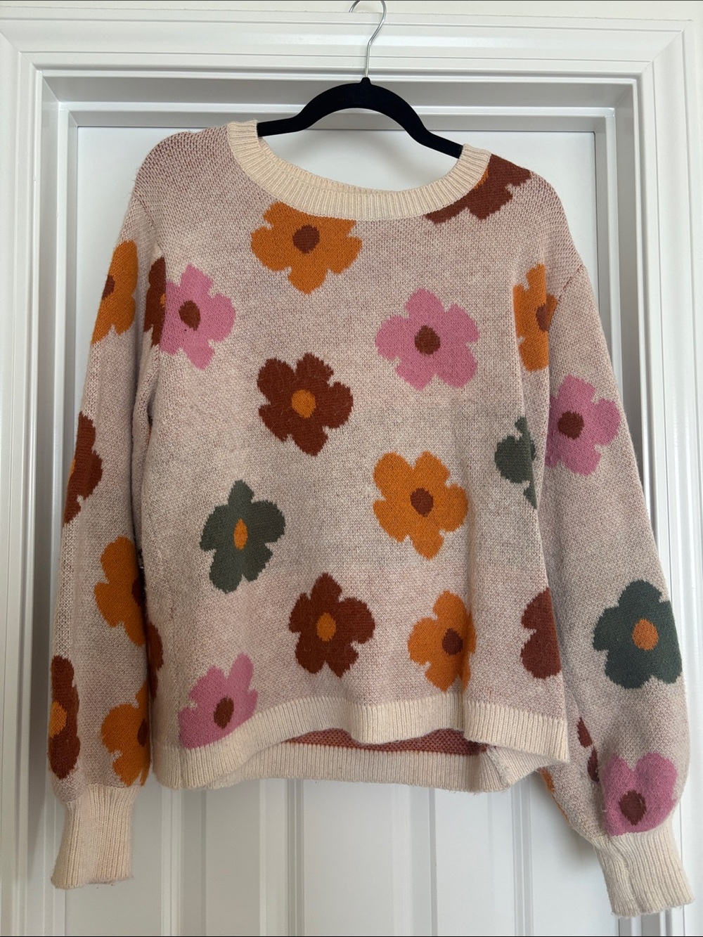 JODIFL Pink Multi Floral Crewneck Sweater